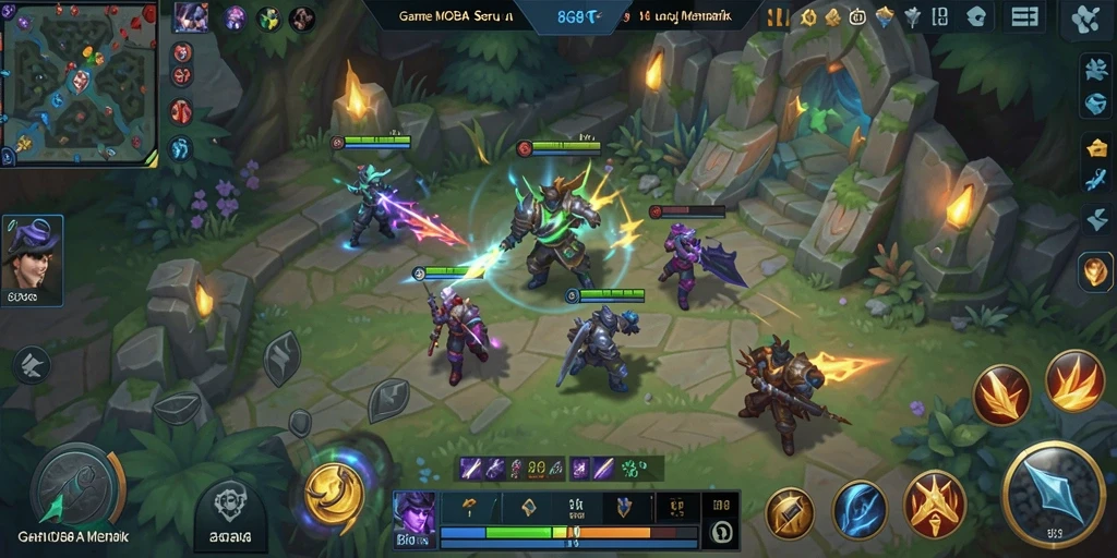 Screenshot gameplay menunjukkan aksi pertarungan tim dalam 8G8G.