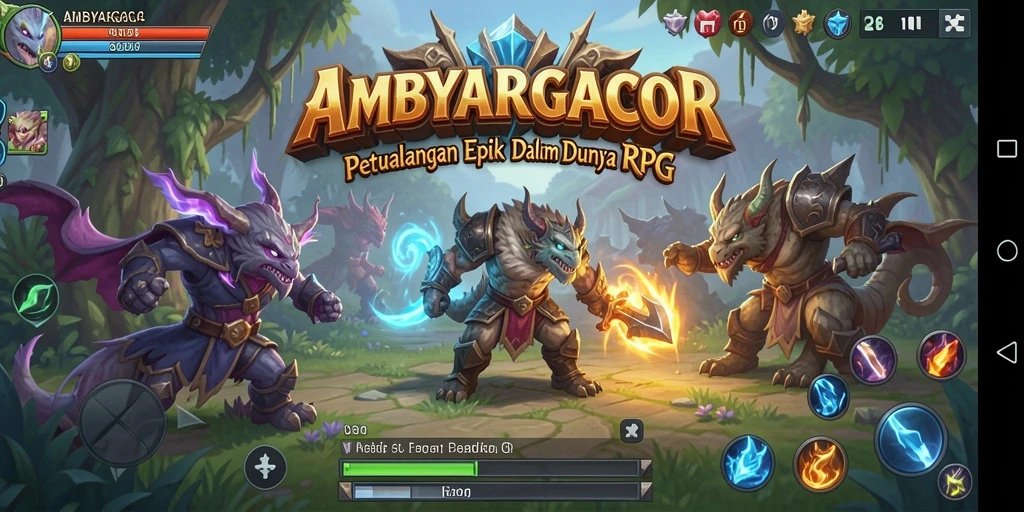 Tampilan gameplay AMBYARGACOR yang menegangkan dengan pertarungan epik.