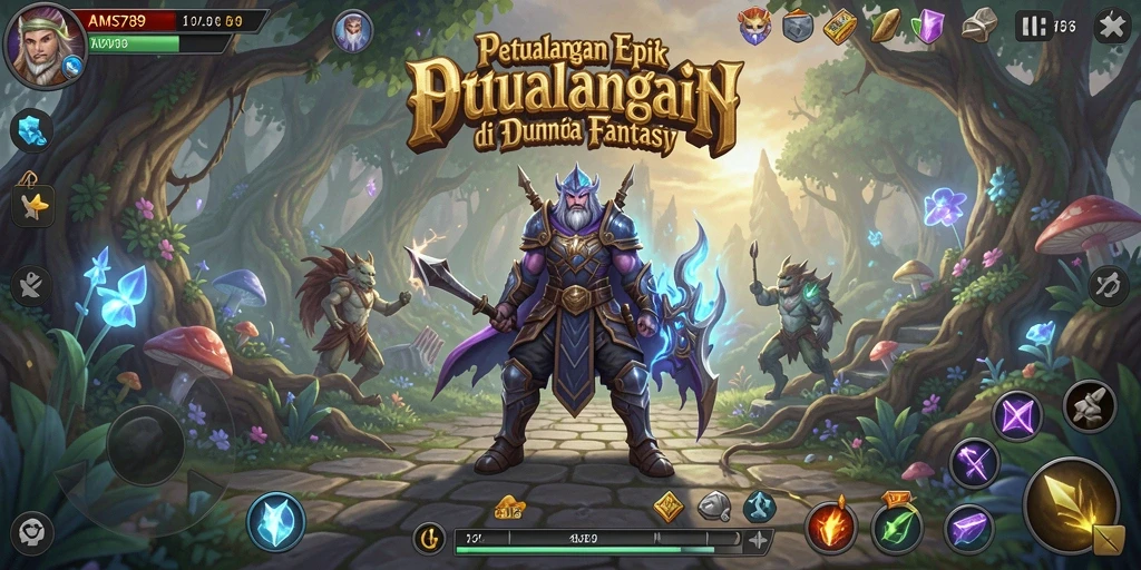 Tangkapan layar utama AMS789 menampilkan momen seru dalam gameplay RPG.