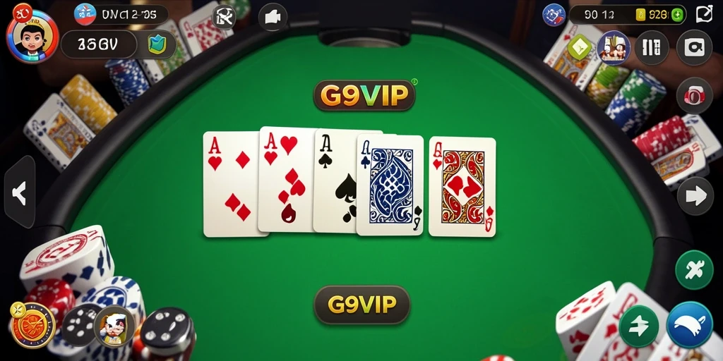Tampilan gameplay seru G9VIP dalam permainan Domino.