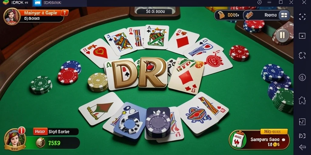 Tampilan gameplay Gaple yang seru dan menarik di IDROK.