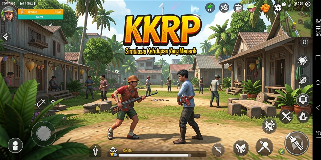 Screenshot KKRP menampilkan gameplay simulasi kehidupan yang interaktif.