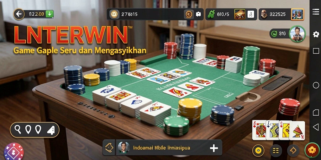 Tampilan seru gameplay Gaple di LNTERWIN.