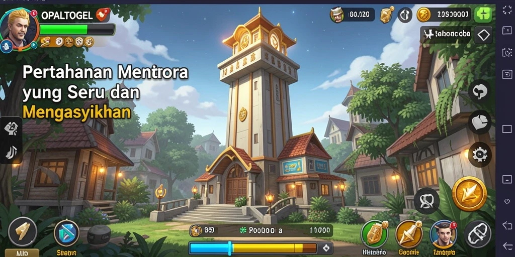 Screenshot gameplay OPALTOGEL menunjukkan aksi seru Tower Defense.