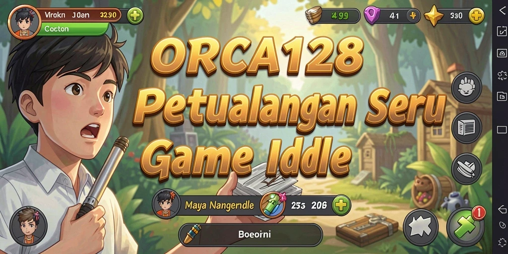 Tampilan gameplay menarik dari ORCA128 yang penuh warna.