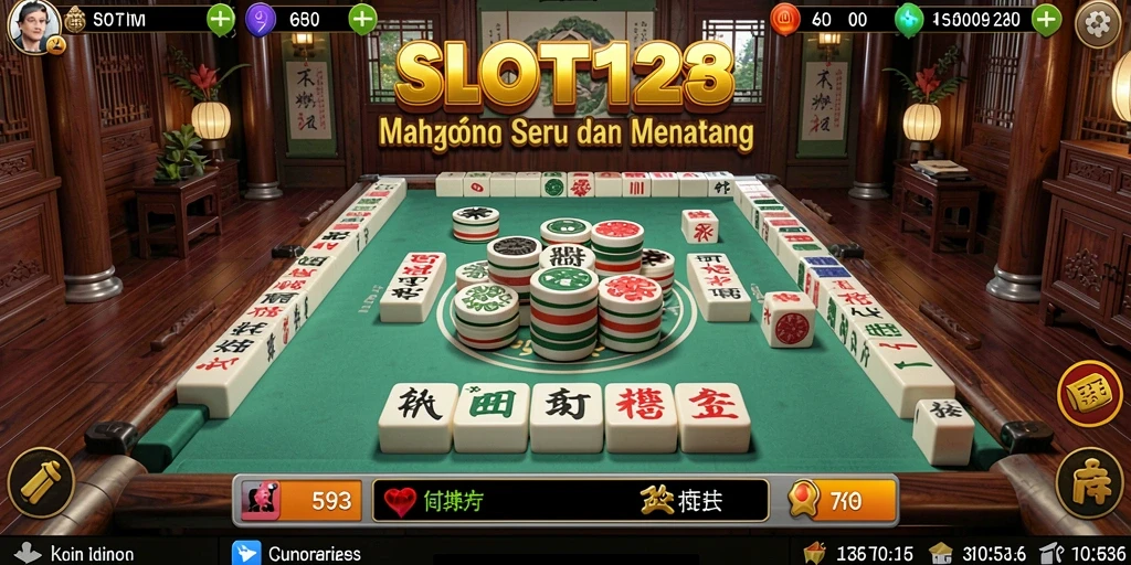 Tampilan menarik dari gameplay Mahjong di SLOT123.