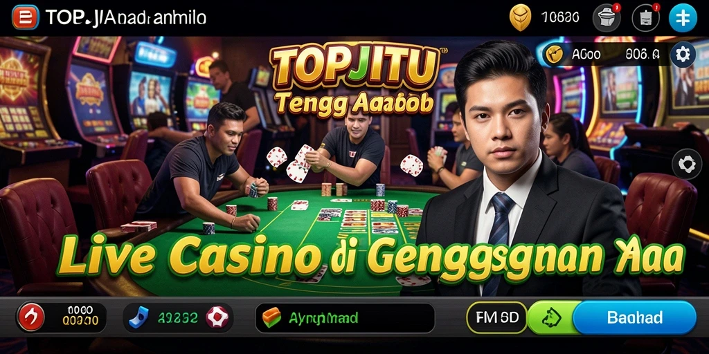 Tampilan menarik dari gameplay Live Casino di TOPJITU.