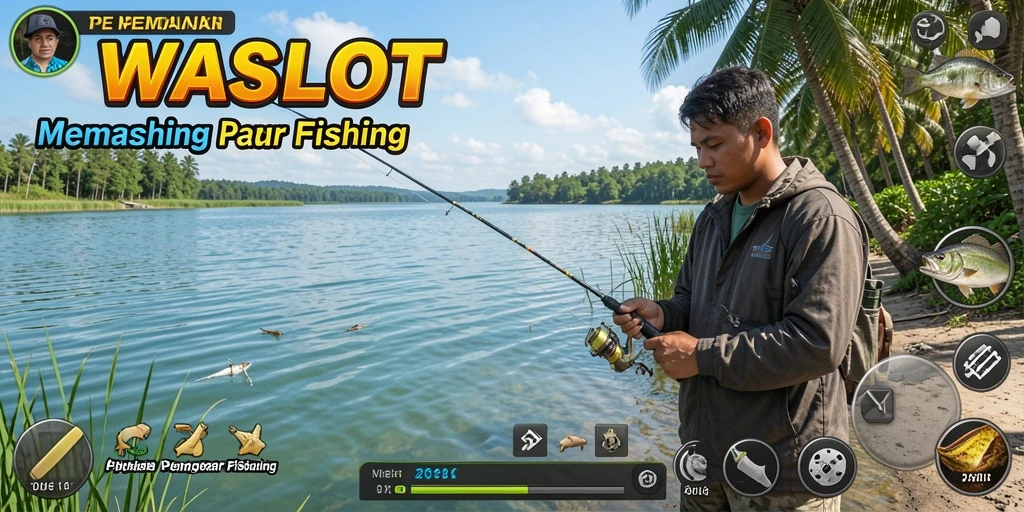 Gameplay seru memancing di WASLOT dengan pemandangan yang memukau.